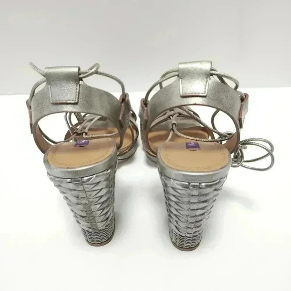 Ralph Lauren Purple Label Womens Heels Sandals Size 36.5 US 6 Metallic NEW Atida - Picture 4 of 8